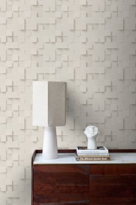 Origin Wallcoverings papier peint cubes 3D beige clair - 50 x 900 cm - 347896