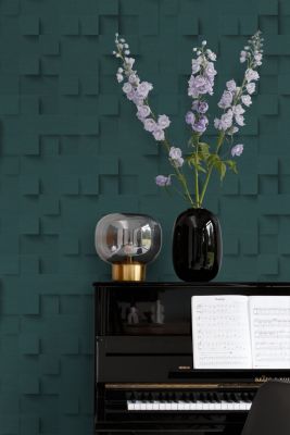 Origin Wallcoverings papier peint cubes 3D bleu canard - 50 x 900 cm - 347901