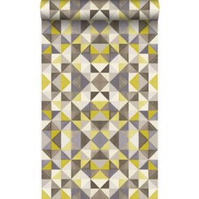 Origin Wallcoverings papier peint cubique jaune ocre - 53 cm x 10,05 m - 346908