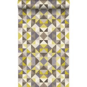 Origin Wallcoverings papier peint cubique jaune ocre - 53 cm x 10,05 m - 346908