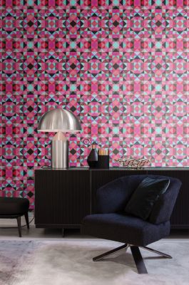 Origin Wallcoverings papier peint cubique rouge et bleu - 53 cm x 10,05 m - 346911