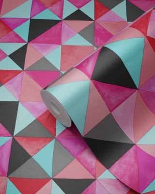 Origin Wallcoverings papier peint cubique rouge et bleu - 53 cm x 10,05 m - 346911