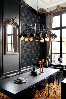 Origin Wallcoverings papier peint à dessin baroque en velours noir - 53 cm x 10,05 m - 346602