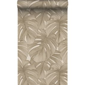 Origin Wallcoverings papier peint effet 3D feuilles beige - 50 x 900 cm - 347916