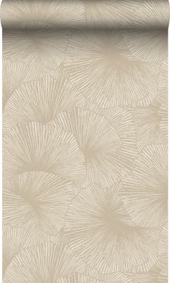 Origin Wallcoverings papier peint effet 3D feuilles beige - 50 x 900 cm - 348006