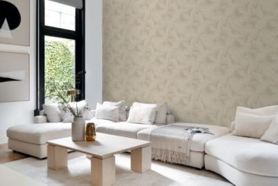 Origin Wallcoverings papier peint effet 3D feuilles beige - 50 x 900 cm - 348006