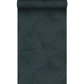 Origin Wallcoverings papier peint effet 3D feuilles bleu foncé - 50 x 900 cm - 348012