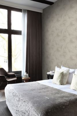 Origin Wallcoverings papier peint effet 3D feuilles taupe - 50 x 900 cm - 348007