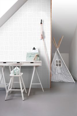 Origin Wallcoverings papier peint feuilles blanc mat et gris chaud clair - 53 cm x 10,05 m - 347500