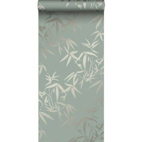 Origin Wallcoverings papier peint feuilles de bambou vert - 0,53 x 10,05 m - 347736