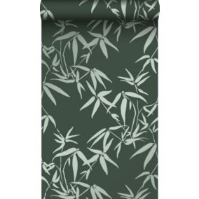 Origin Wallcoverings papier peint feuilles de bambou vert foncé - 0,53 x 10,05 m - 347738