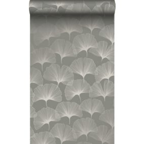 Origin Wallcoverings papier peint feuilles de ginkgo gris chaud - 0,53 x 10,05 m - 347731