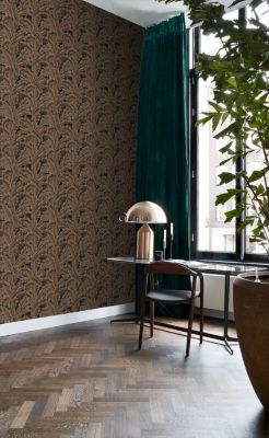 Origin Wallcoverings papier peint feuilles de palmier brun rouille - 53 cm x 10,05 m - 347441