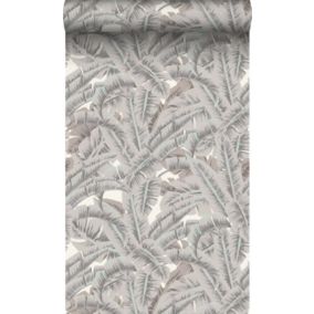 Origin Wallcoverings papier peint feuilles de palmier gris argileux - 53 cm x 10,05 m - 347439