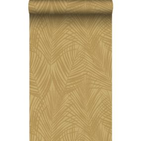 Origin Wallcoverings papier peint feuilles de palmier jaune ocre - 53 cm x 10,05 m - 347807