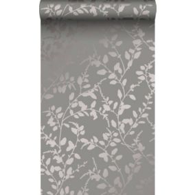 Origin Wallcoverings papier peint feuilles taupe - 53 cm x 10,05 m - 345930