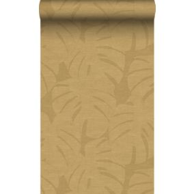 Origin Wallcoverings papier peint feuilles tropicales jaune ocre - 50 x 900 cm - 347811