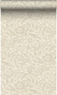 Origin Wallcoverings papier peint fleurs beige crème - 53 cm x 10,05 m - 347026