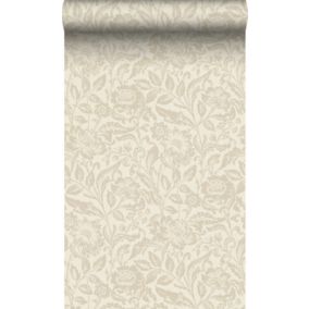 Origin Wallcoverings papier peint fleurs beige crème - 53 cm x 10,05 m - 347026