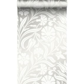 Origin Wallcoverings papier peint fleurs blanc cassé - 53 cm x 10,05 m - 346635