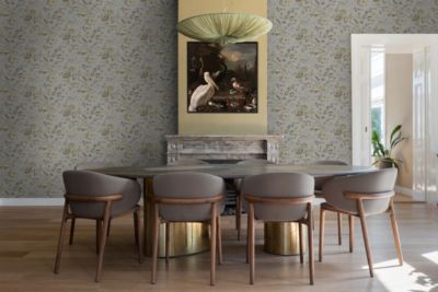 Origin Wallcoverings papier peint fleurs gris taupe et marron - 53 cm x 10,05 m - 326125