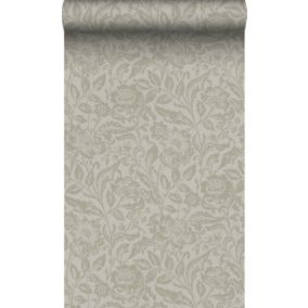 Origin Wallcoverings papier peint fleurs marron clair - 53 cm x 10,05 m - 347022