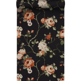 Origin Wallcoverings papier peint fleurs noir - 53 cm x 10,05 m - 347431