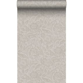 Origin Wallcoverings papier peint fleurs taupe clair - 53 cm x 10,05 m - 347023