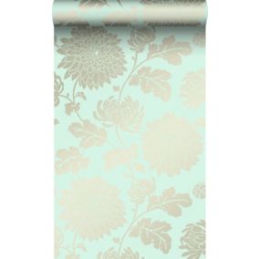 Origin Wallcoverings papier peint fleurs vert céladon - 53 cm x 10,05 m - 326148