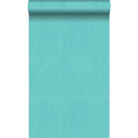 Origin Wallcoverings papier peint forme graphique turquoise - 53 cm x 10,05 m - 347234