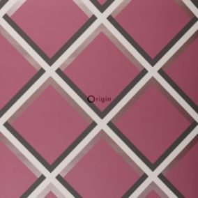 Origin Wallcoverings papier peint géométrique violet aubergine - 52 cm x 10,05 m - 307129