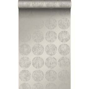 Origin Wallcoverings papier peint grandes sphères vieillies, altérées et touchées par les intempéries taupe - 53 cm x 10,05 m - 34