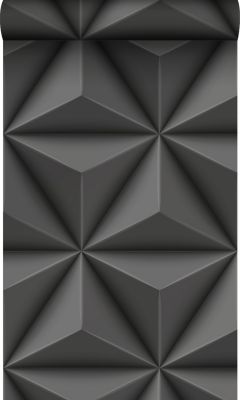 Origin Wallcoverings papier peint graphique 3D gris foncé 53 cm x 10.05 m