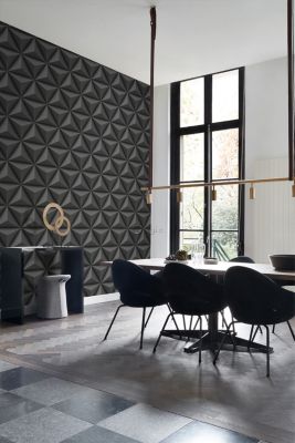 Origin Wallcoverings papier peint graphique 3D gris foncé 53 cm x 10.05 m