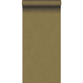 Origin Wallcoverings papier peint graphique 3D jaune moutarde - 50 x 900 cm - 347843