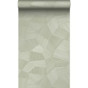 Origin Wallcoverings papier peint graphique 3D vert grisé clair - 0.53 x 10.05 m - 347984