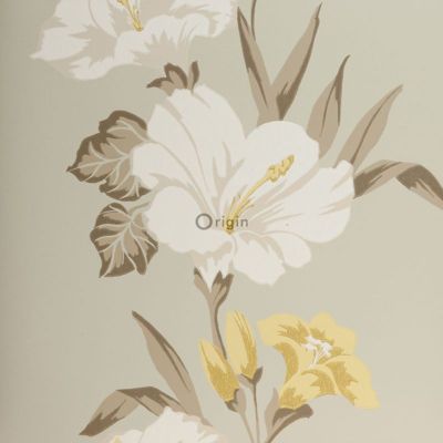 Origin Wallcoverings papier peint hibiscus bleu glace 52 cm x 10.05 m