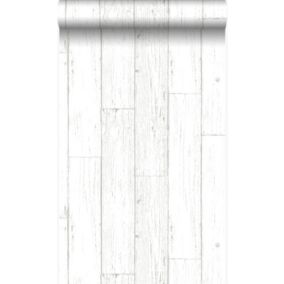 Origin Wallcoverings papier peint imitation bois blanc d'ivoire - 53 cm x 10,05 m - 347551