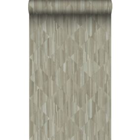 Origin Wallcoverings papier peint imitation bois en 3D taupe - 50 x 900 cm - 347867