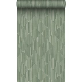 Origin Wallcoverings papier peint imitation bois en 3D vert grisé - 50 x 900 cm - 347868