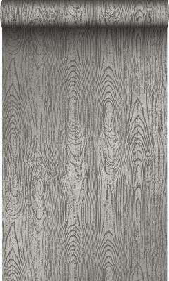 Origin Wallcoverings papier peint imitation bois gris foncé - 53 cm x 10,05 m - 347559