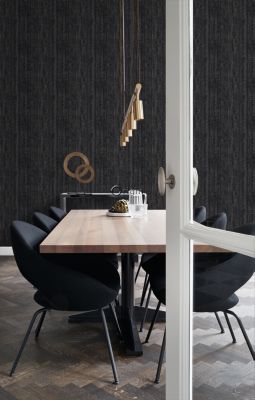 Origin Wallcoverings papier peint imitation bois noir - 53 cm x 10,05 m - 347531