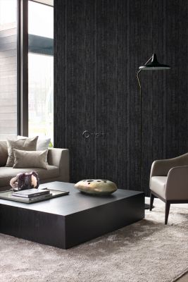Origin Wallcoverings papier peint imitation bois noir - 53 cm x 10,05 m - 347531