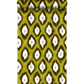 Origin Wallcoverings papier peint imitation d'ikat jaune ocre - 53 cm x 10,05 m - 346921