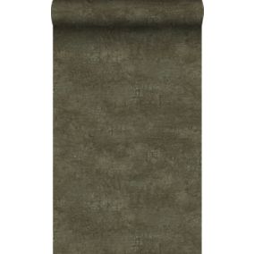 Origin Wallcoverings papier peint imitation pierre vert olive grisé - 53 cm x 10,05 m - 347560