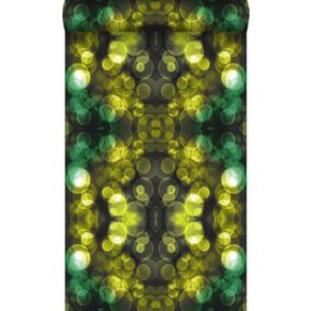 Origin Wallcoverings papier peint kaléidoscope jaune et vert - 53 cm x 10,05 m - 337201