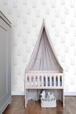 Origin Wallcoverings papier peint lapins origami gris chaud clair - 53 cm x 10,05 m - 347491