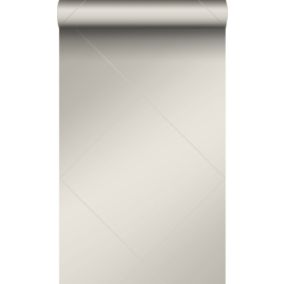 Origin Wallcoverings papier peint lignes graphiques gris chaud grisé brillant - 0,53 x 10,05 m - 347747