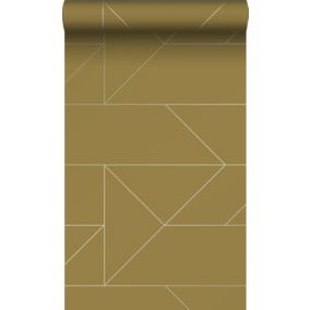 Origin Wallcoverings papier peint lignes graphiques jaune ocre - 0,53 x 10,05 m - 347723