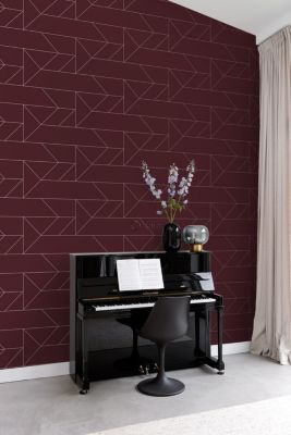 Origin Wallcoverings papier peint lignes graphiques rouge - 0,53 x 10,05 m - 347727